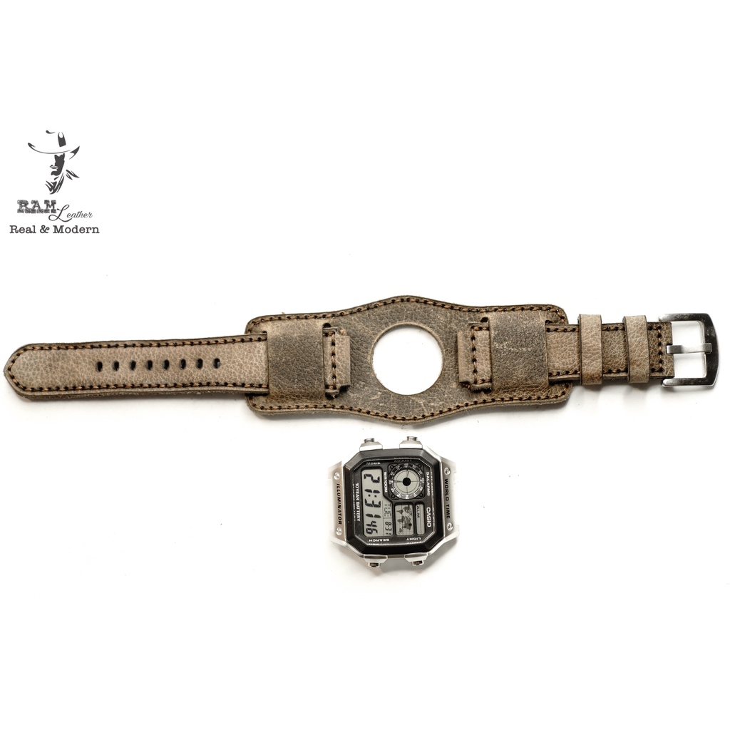 Combo dây đồng hồ quân đội cao cấp RAM Leather B2 1959 - tặng khóa chốt và cây thay dây