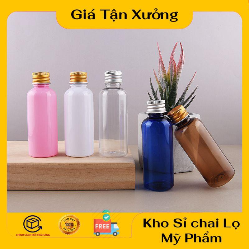 Chai Chiết Mĩ Phẩm ❤ TRÙM SỈ ❤ Chai nhựa nắp vặn nhôm 50ml ,100ml chiết mỹ phẩm , phụ kiện du lịch