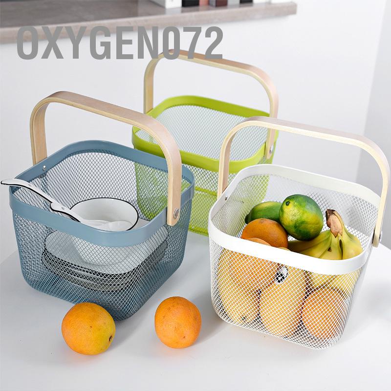 Oxygen072 Trái cây Colander Chất liệu kim loại Tay cầm tay thoải mái Mang Rổ đựng rau quả thực tế chống chịu được cho nhà bếp
