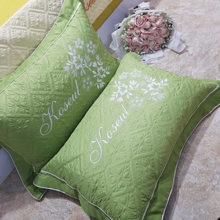 [Hàng Nhập Khẩu] Vỏ gối cotton poly màu thêu (có nẹp)