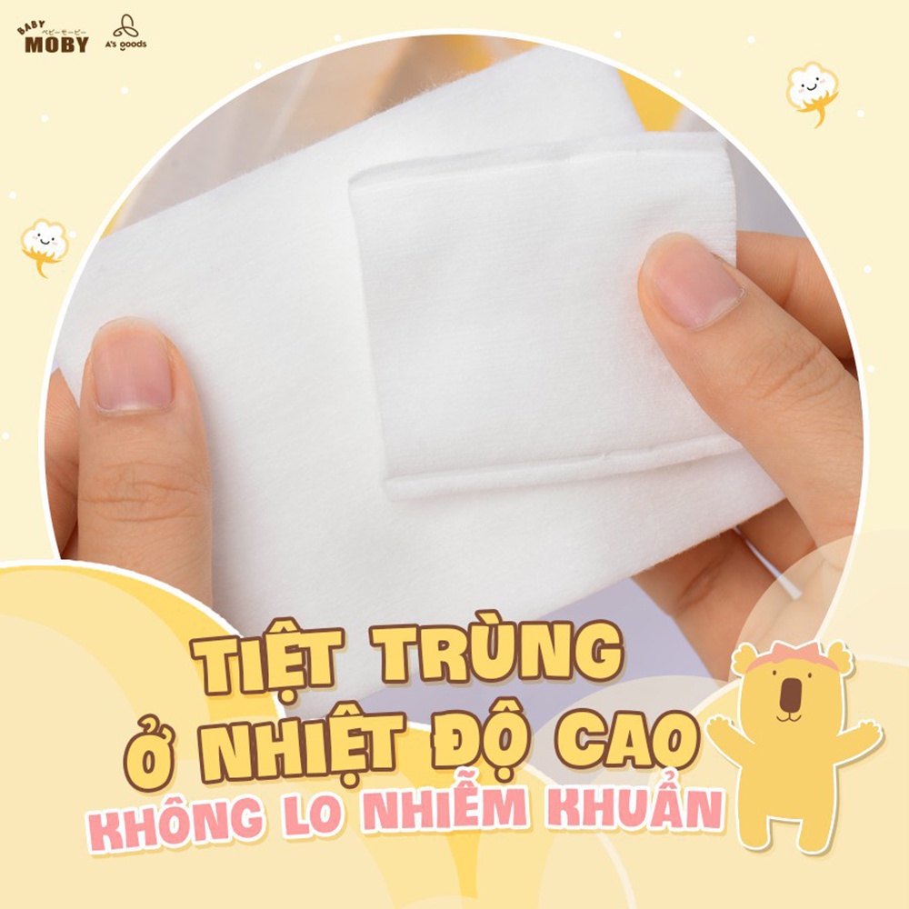 Bông miếng cho bé Moby Baby cotton thấm hút - Monnie Kids