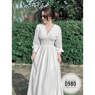 Bigsize Đầm maxi tay phồng D980