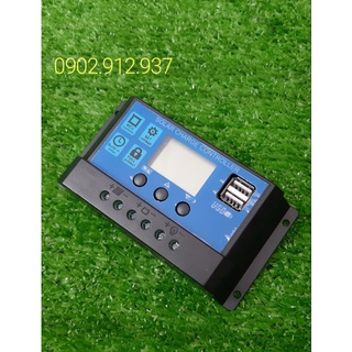 Điều khiển sạc pin mặt trời pwm 10a-12v-24v auto