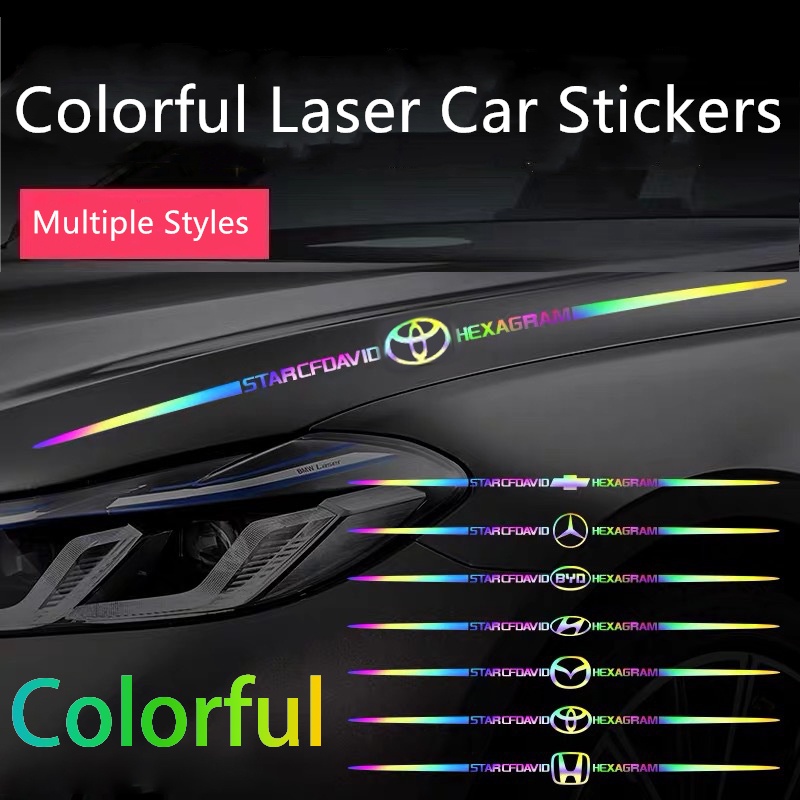 Set 1/2 Miếng Dán Phản Quang Nhiều Màu Chống Thấm Nước Trang Trí Thân Xe Hơi