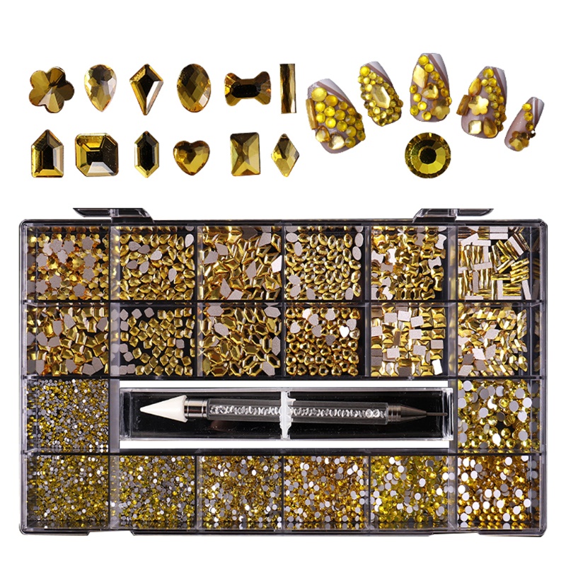 Hộp Phụ Kiện Đá Dán Trang Trí Móng Tay Chủ Đề Halloween