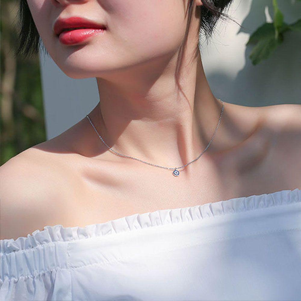 BACK2LIFE Vòng cổ Thổ Nhĩ Kỳ Mặt Con Mắt Quỷ Xanh Bằng Hợp Kim Cho Nữ