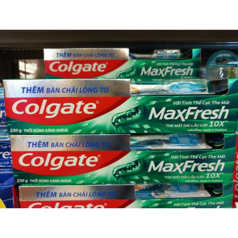 Kem Đánh răng Colgate maxfresh cực the mát 230g Thổi bùng sảng khoái Kem đánh răng