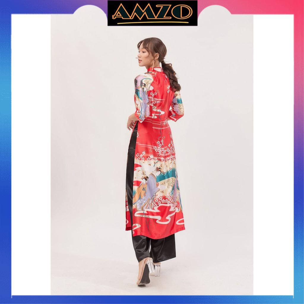 Áo Dài Truyền Thống, Áo Dài May Sẳn Có Cổ Chất Lụa Cao Cấp Họa Tiết Nhật Bản Hàng Thiết Kế Sang Trọng Quý Phái. | BigBuy360 - bigbuy360.vn