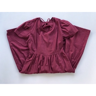 Đầm linen hở lưng xám/tím - Mé Hè