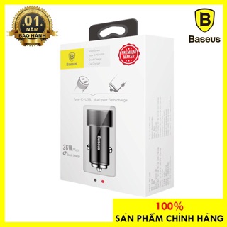 Củ sạc nhanh qc3.0 ô tô baseus 36w hai cổng usb qc 3.0