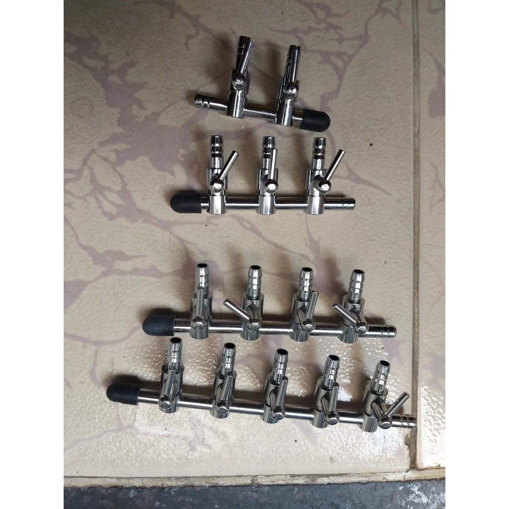 Van chia khí O2 thành nhiều vòi bằng inox 304 kết hợp tăng hay giảm lượng khí O2