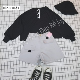 ÁO THUN CROPTOP TRƠN FORM RỘNG TAY DÀI BASIC 2