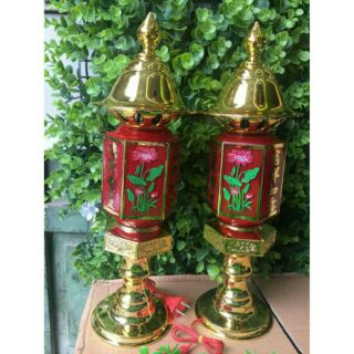 Bộ đôi đèn thờ 2 chiếc hình lục giác rất đẹp cao 40cm