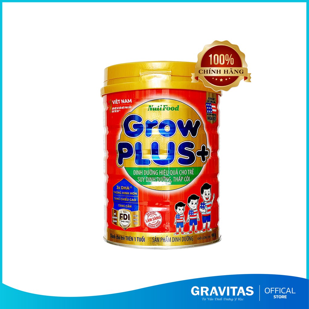 [ Mẫu Mới ]Sữa Bột Nutifood GrowPlus + 900gm