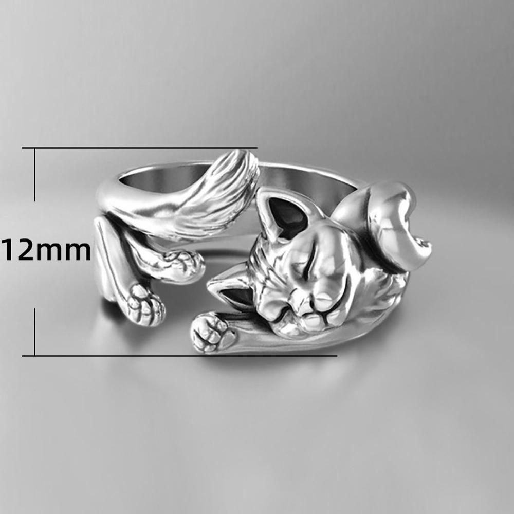Nhẫn Hình Mèo May Mắn Nhiều Kích Cỡ Cho Nam Và Nữ
