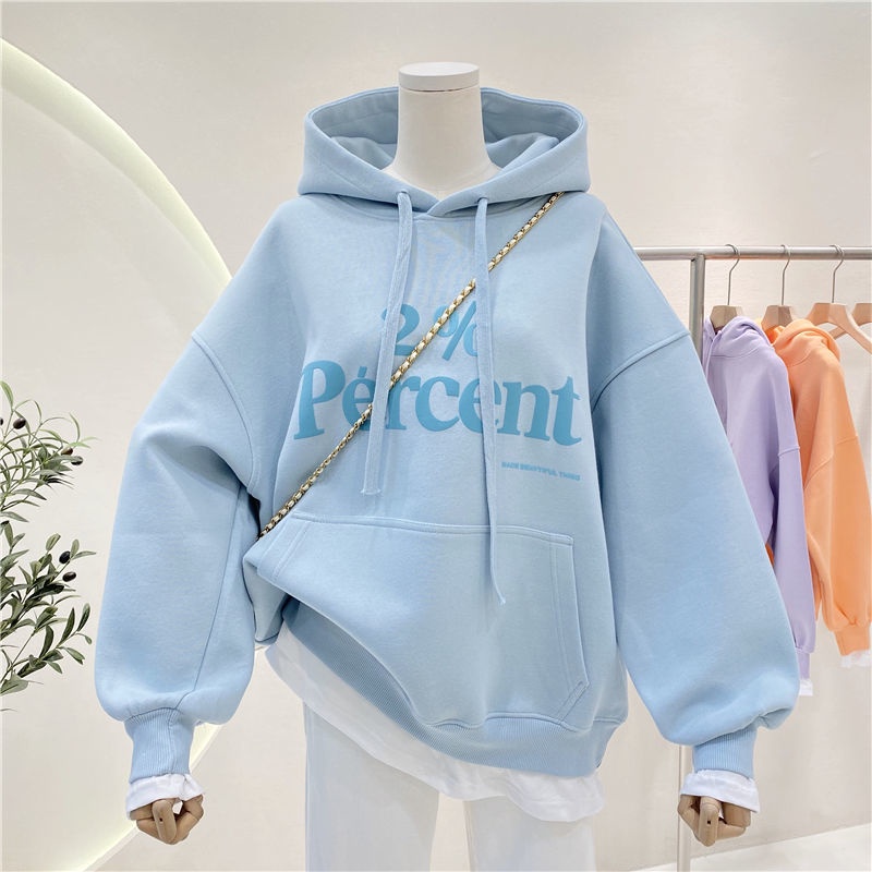 Áo Hoodie Giả Hai Lớp Dáng Rộng In Chữ Thời Trang Xuân Thu Phong Cách Mới Cho Nữ