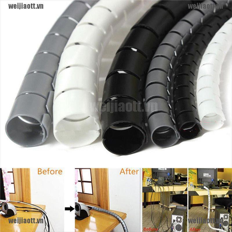 Phụ kiện bọc dây cáp hình xoắn ốc kích thước 1m đường kính 10/25mm