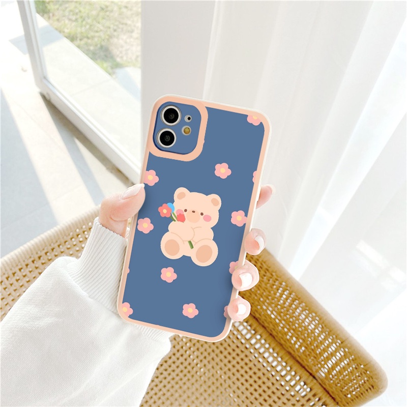 ỐP LƯNG IPHONE GẤU HOA   đáng yêu ốp iphone 12 pro/13pro/13promax/7/7+/8/8+/X/XS/XSM/11/11PMROMAX tr177