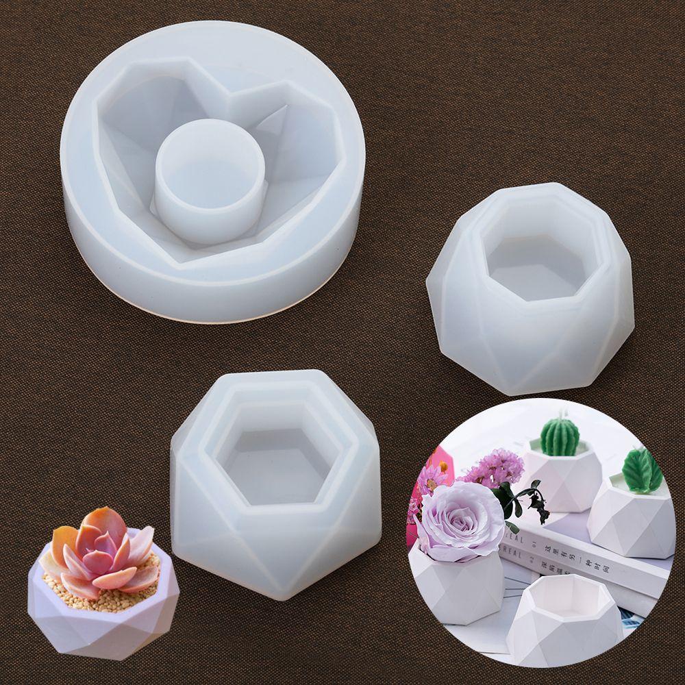 Khuôn Làm Chậu Hoa Resin Hình Lục Giác Độc Đáo