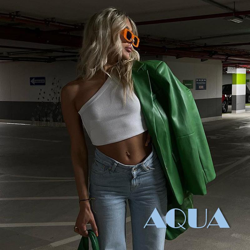 Áo Croptop Dệt Kim Hở Lưng Màu Trơn Thời Trang Mùa Hè Cho Nữ