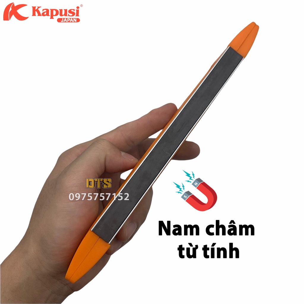 Thước thủy nivo hãng Kapusi có nam châm dài 225mm, ống nước nivo đo góc nghiêng, livo điều chỉnh độ cân bằng mặt phẳng