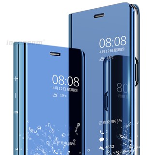 Bao da điện thoại nắp lật mặt gương màu trơn cho Samsung Galaxy s9 Plus s9+