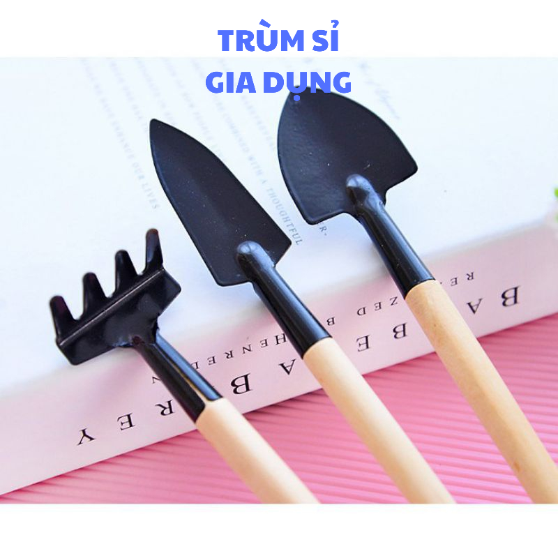 bộ 3 món cuốc xẻng làm vườn mini. bộ dụng cụ làm vườn