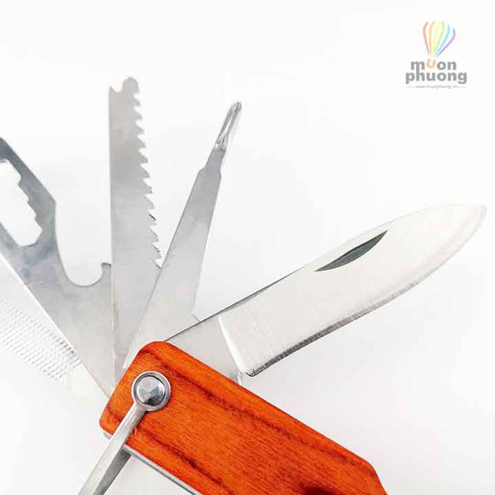 Búa rìu đa năng gọn nhẹ bằng thép 2CR13 không rỉ tay cầm gỗ thiết kế 2 đầu rìu và búa kết hợp thêm nhiều tính năng