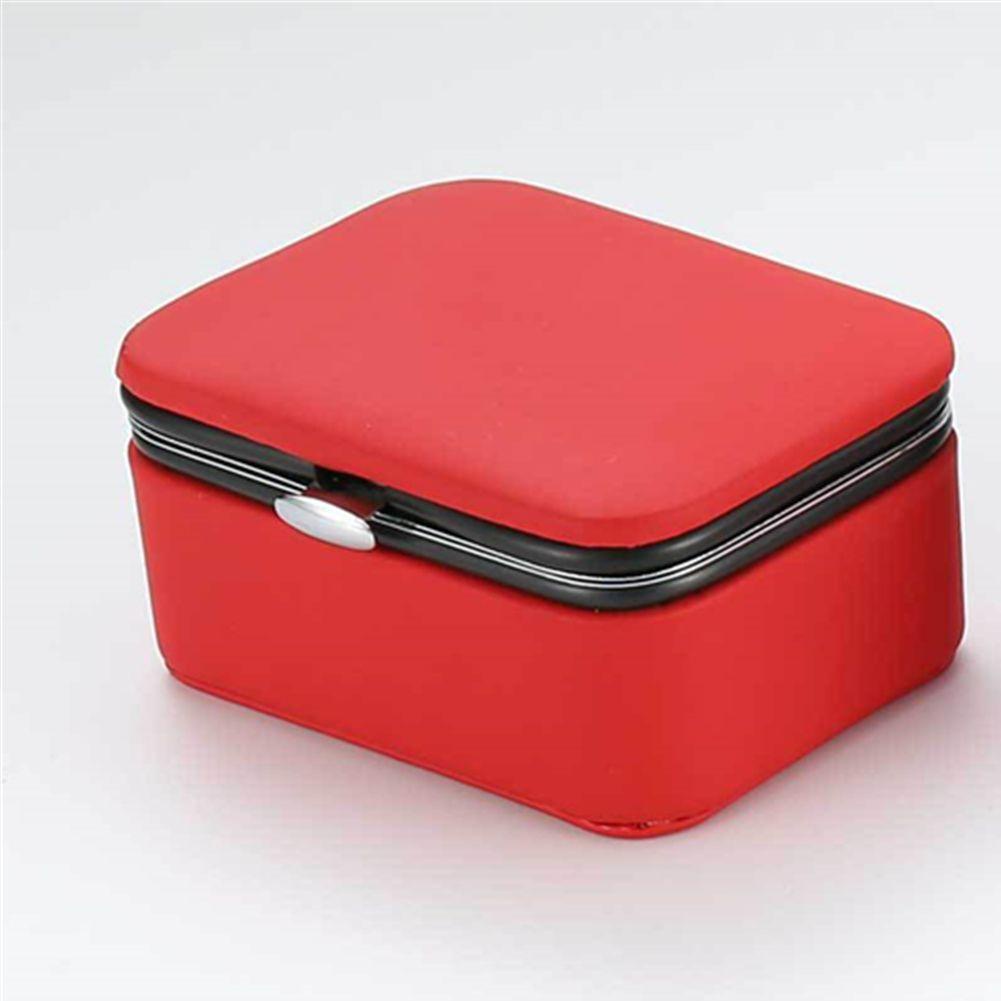 Moilyvn Hộp Đựng Trang Sức Di Động Tinh Tế Tích Hợp Flannel Có Gương Trang Điểm