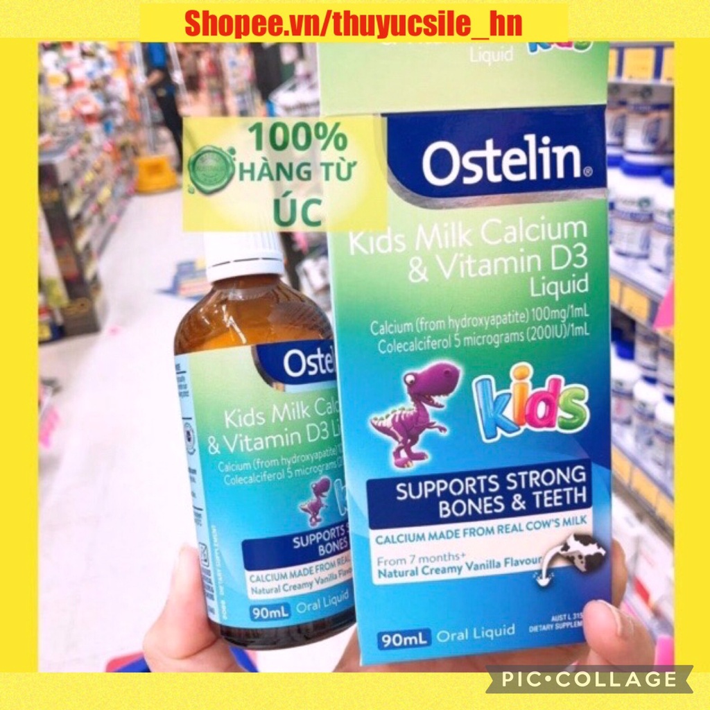 Canxi sữa khủng long Ostelin &amp; VitaminD3 Liquid 90ml