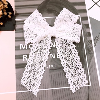 Kẹp Nơ ren trắng