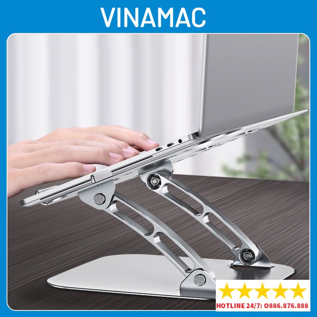 Giá đỡ laptop tablet bằng nhôm kiêm đế tản nhiệt nâng Macbook máy tính bảng Ipad điều chỉnh góc nghiêng độ cao T602
