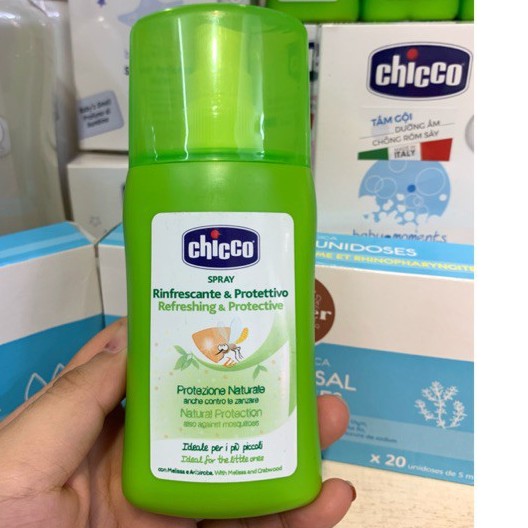 Xịt đa năng chống muỗi CHICCO REFRESHING & PROTECTIVE SPRAY - An toàn cho trẻ sơ sinh, mẹ bầu