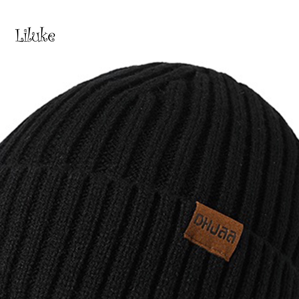 Set 3 Món Mũ Khăn Choàng Găng Tay Len Đan Màu Sắc Tương Phản Cho Nam Và Nữ