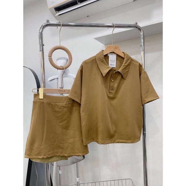 [ẢNH THẬT] SET ÁO POLO DÁNG NGĂN KÈM CHÂN VÁY CHỮ A TRƠN MA2278