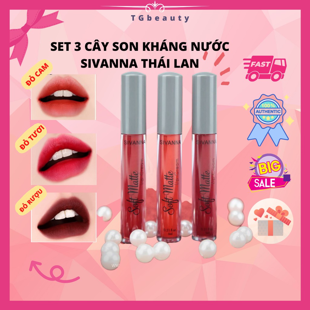 SET 3 SON KEM SOFT MATTE KHÁNG NƯỚC SIVANNA