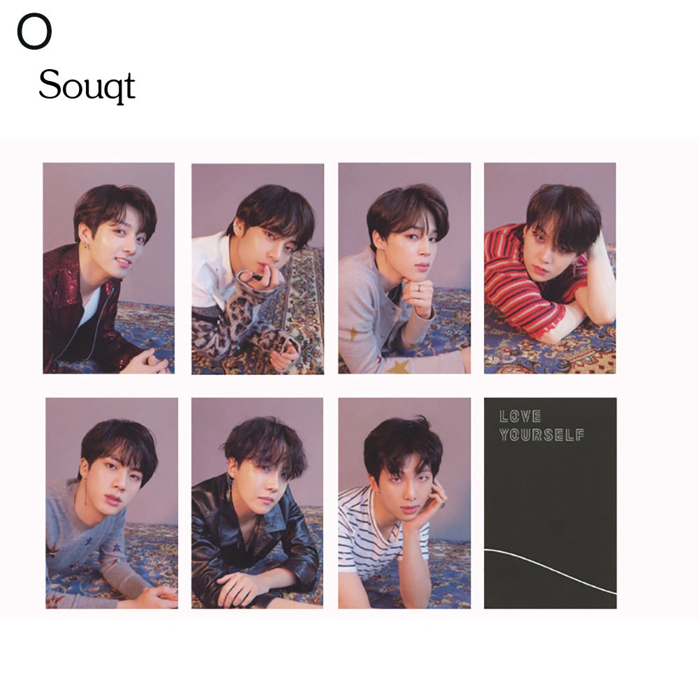 SQ 7Pcs Kpop BTS Members LOVE YOURSELF Paper Album Photo Cards Postcards Decor Gift