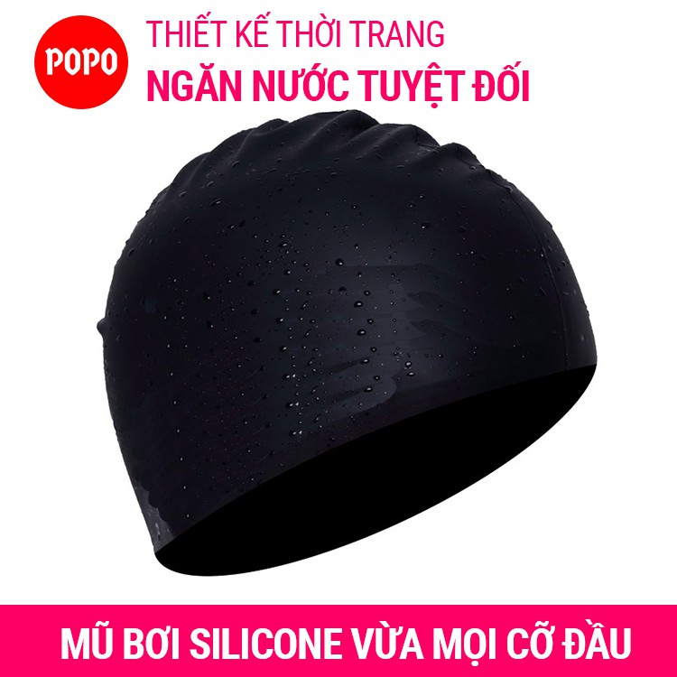 Kính bơi người lớn nam nữ chính hãng POPO Set1153 kèm mũ bơi trơn, bịt tai kẹp mũi với mắt kiếng bơi chống tia UV