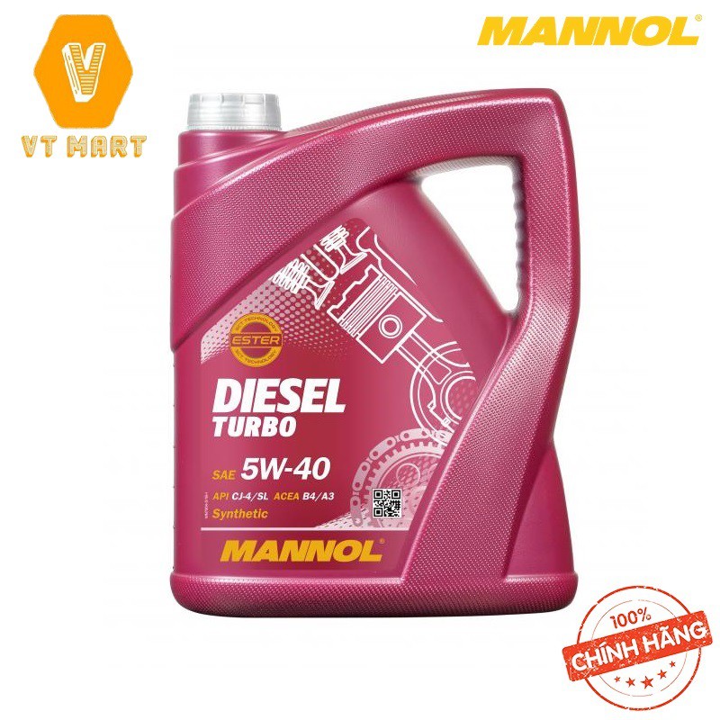 [Cao Cấp] Nhớt MANNOL 7904 Diesel Turbo 5W-40 CI-4/ SN – 5 LÍT Hàng Đức Chính Hãng –VTMART-NHẬP KHẨU ĐỨC