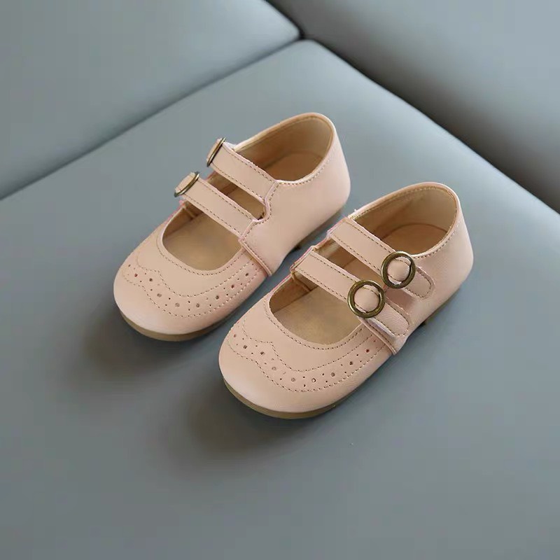 Giày búp bê cho bé gái hai quai phong cách Hàn Quốc Vintage mã mới v565