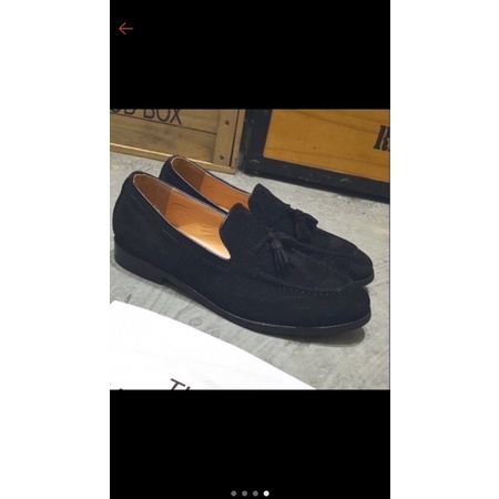 Giày lười nam da lộn đế đúc êm nhẹ giày có nơ