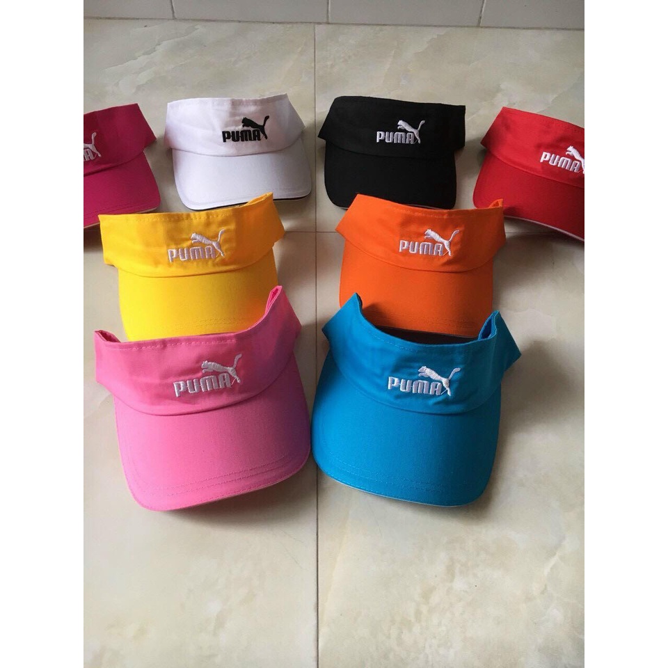 Nón Nửa Đàu Nam Nữ Không Nóc Họa Tiết Thêu Đen - Trắng, Mũ Lưỡi Trai Tennis Unisex Thể Thao