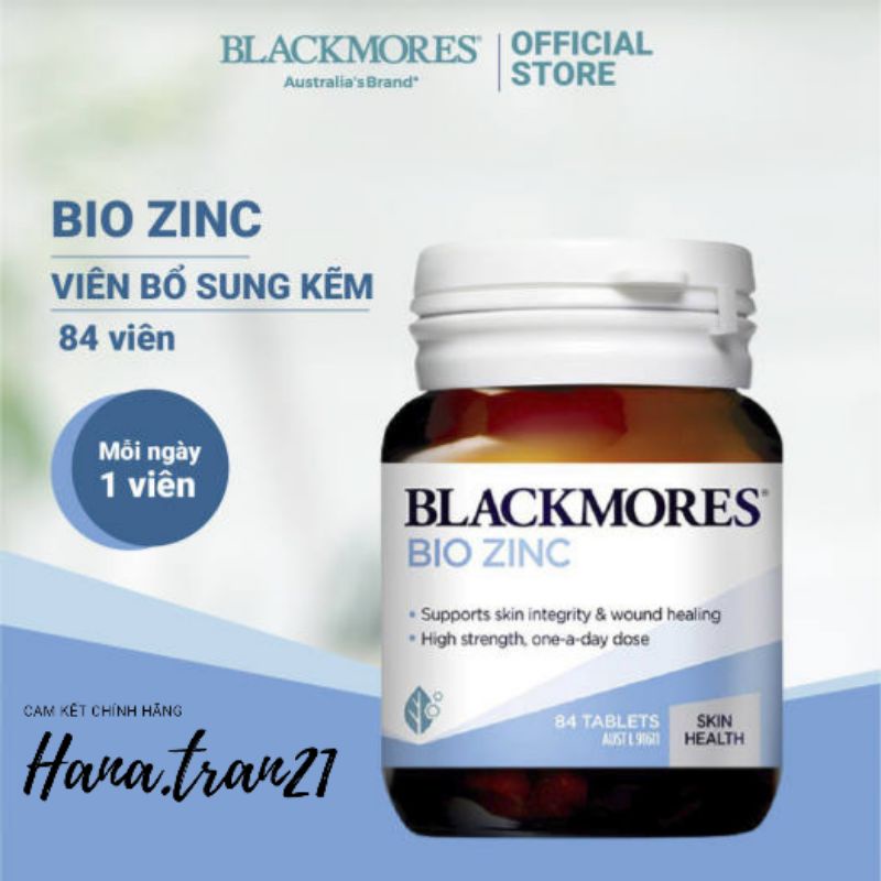 Viên Kẽm Tự Nhiên cho da mụn  Blackmores Bio Zinc  84 viên