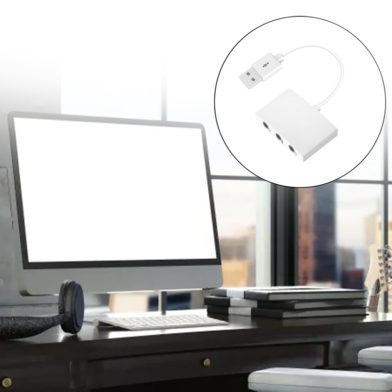 Thẻ Âm Thanh Nổi Trực Tiếp 3.5mmx 3 Cổng USB Cho Tai Nghe