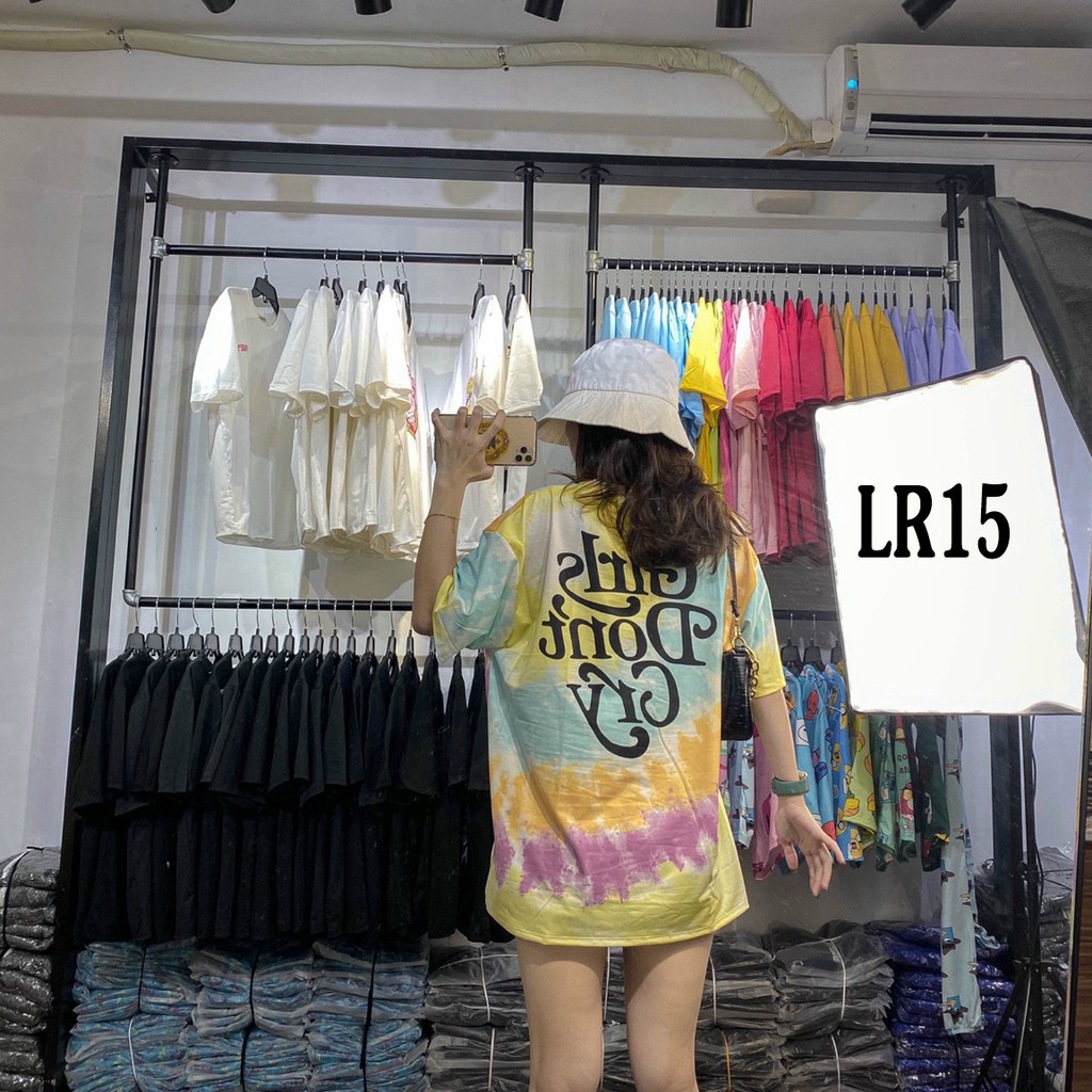 Áo thun loang màu 𝑭𝒓𝒆𝒆𝒔𝒉𝒊𝒑 Áo phông unisex LR15 vải cotton xượt poli co giãn thấm hút tốt, không xù lông