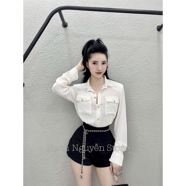 Áo Sơ Mi Khuy Đồng Chất Voan Lụa Mỏng Sexy | BigBuy360 - bigbuy360.vn