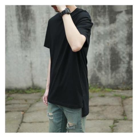 (Hàng Loại 1) Xả Hàng Áo thun LONGTEE vạt vuông - layer tee - Đen & Trắng ^ *