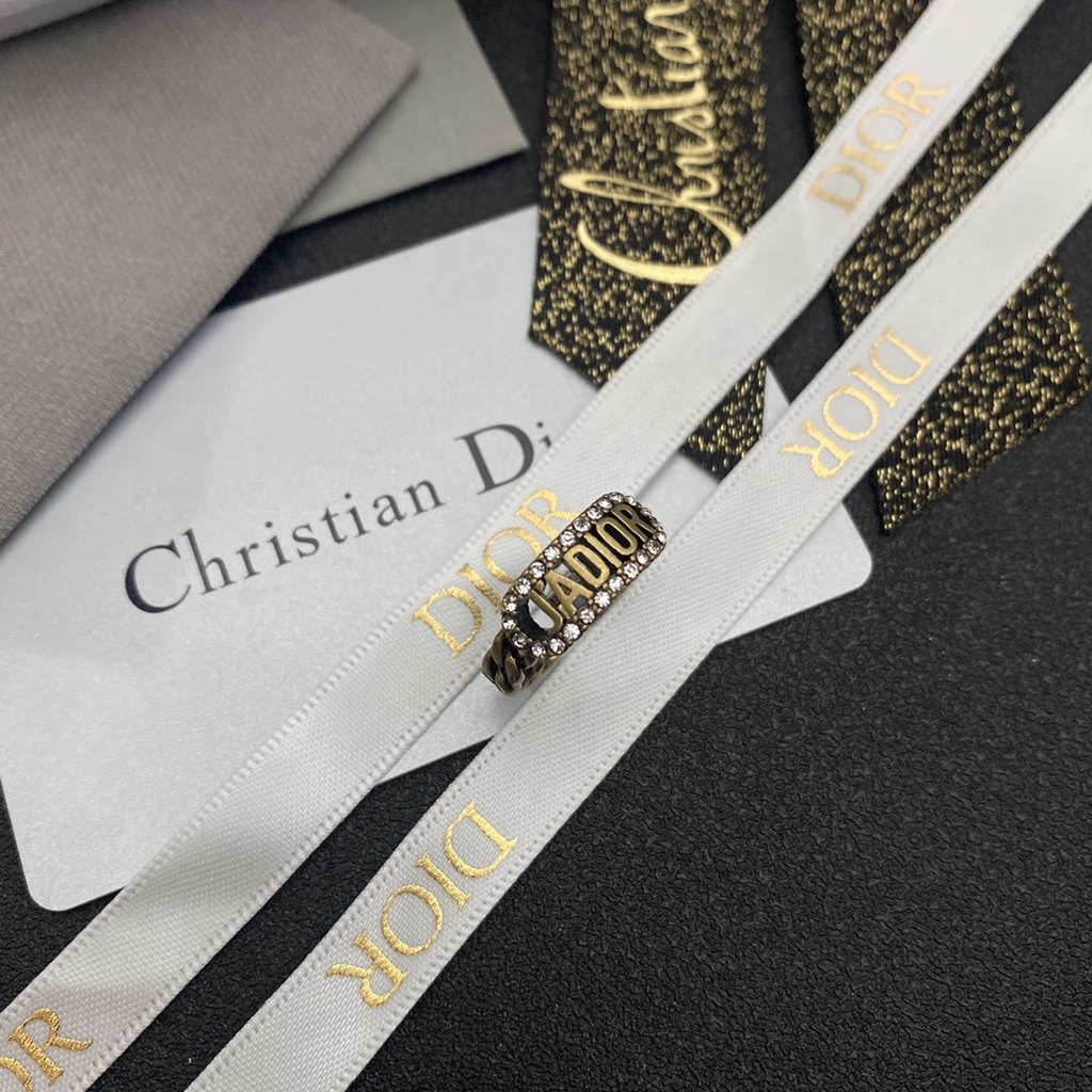 Nhẫn đeo tay Dior mạ vàng bạc 925 thiết kế đơn giản phong cách Hàn Quốc thời trang cho nữ