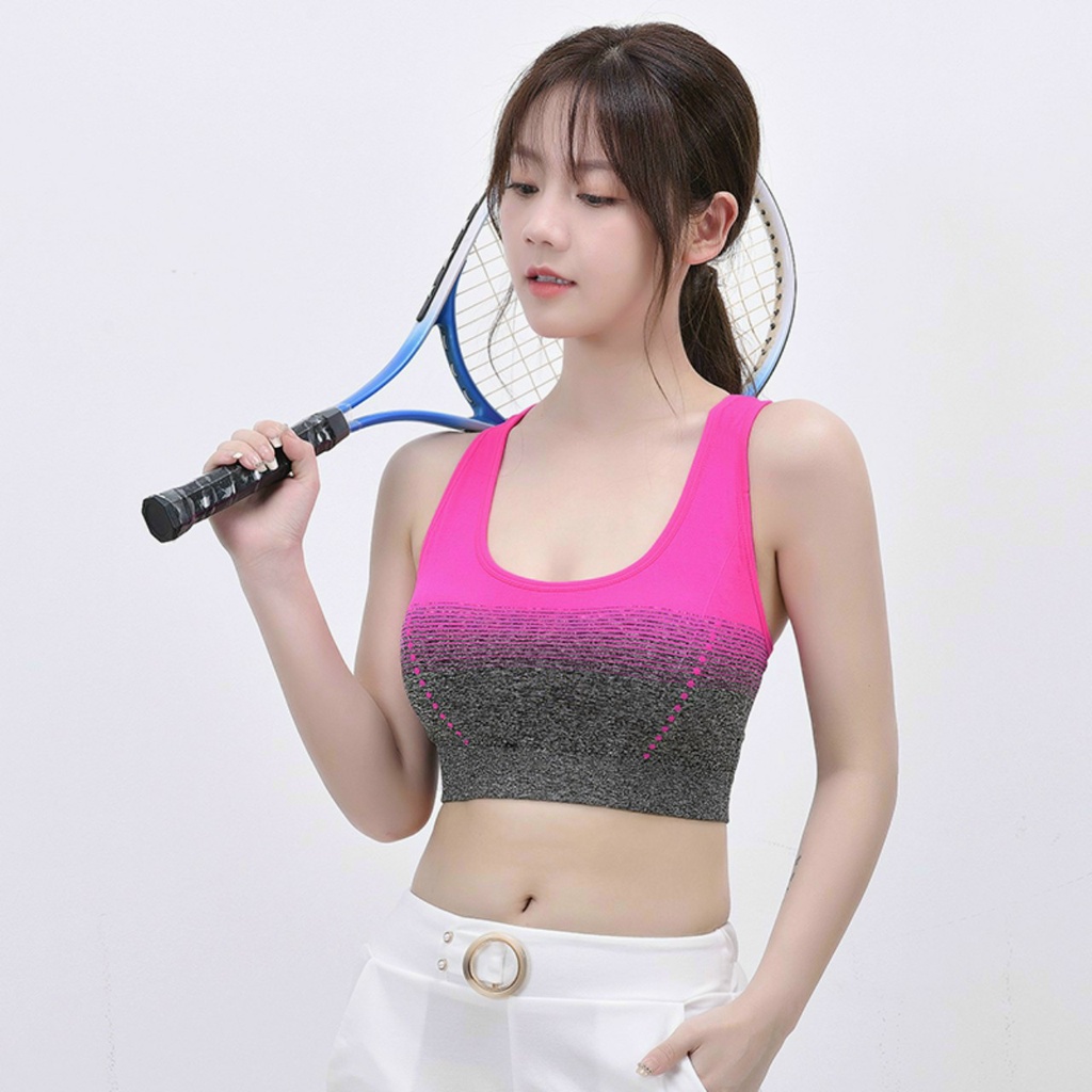 Aó Bra Tập Gym Nữ, Aó Bra Dêt Quảng Châu Loang Màu Freesize Bin Sports A202