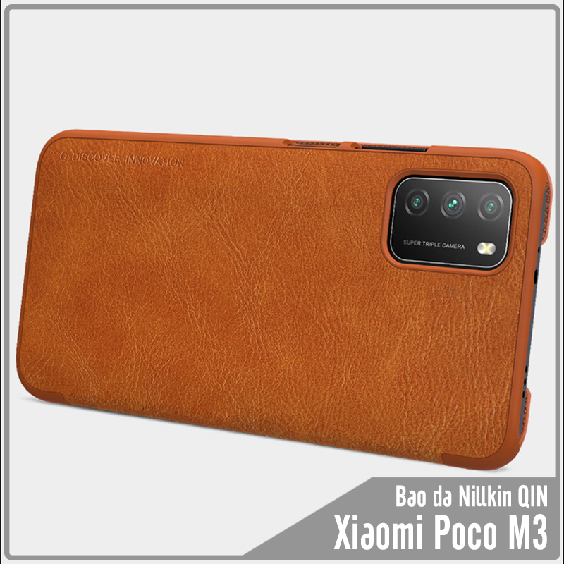Bao da cho Xiaomi Poco M3 Nillkin Qin-Hàng Nhập Khẩu